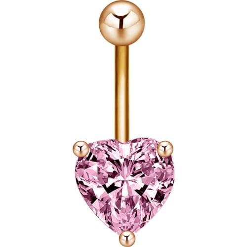 Piercing Navel Surgical Steel Single Rhinestone Belly Button Rings Body Percing