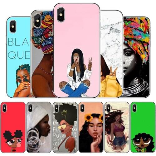 Black girls Silicone phone case For iphone 12 11Pro Max 11 XR XS Max X 8 7 6 6S Plus 5 5S SE 2020 Back Cover Shell