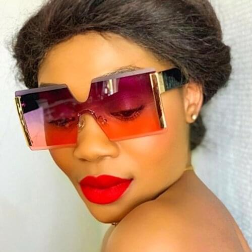 Square Oversized Adult Sunglasses Men Plastic Frame Women Color Lens Fashion Sun Glasses Atmospheric Lovers Eyewear Ocean Uv400