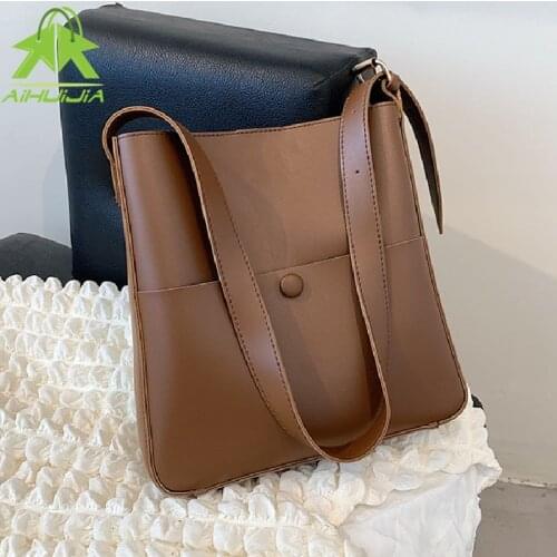 Retro Simplicity High Capacity Women Handbags Fashion Designer Shoulder Bags High Quality Pu Leather Tote Female Sac A Main 2021