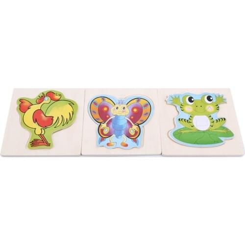 Creative Hot Growth Happy Puzzle Butterfly Jigsaw Puzzle Kids 3D Frog Puzzle Toy Animal Multilayer Children Toys Early Education