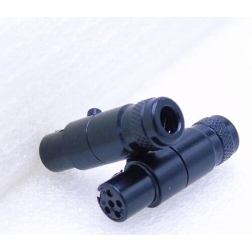 High quality black 20pcs/lot mini xlr 5 pin female Audio Mic connector TA5FSH-B Mini XLR Connector with Steel Shell 105B