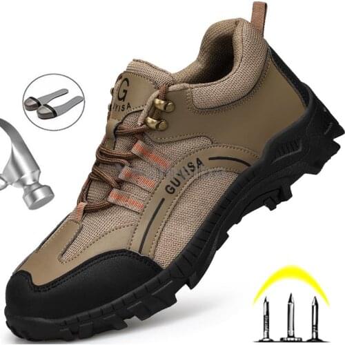 Work Safety Shoes Non-slip Anti-smashing Safety Boots Steel Toe Security Work Boots Breathable Work Sneakers For Men Safty Shoes