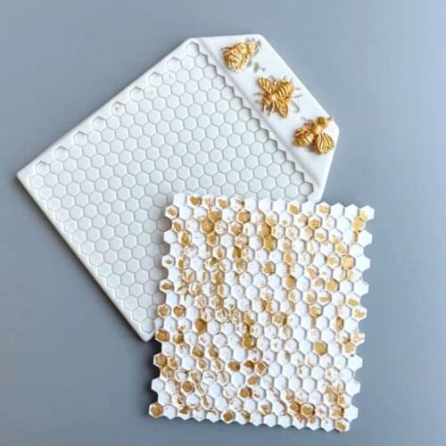 1 piece of bee honeycomb silicone mold DIY chocolate decoration UV dried flower resin craft kitchen accessories