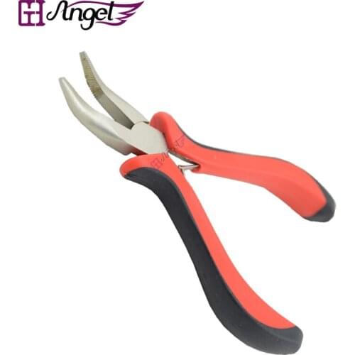 Angels 1pc Bend Tip Hair Extension Pliers for Micro Rings/Links/Beads & Feather Hair Extension Tools Curly Pliers Clamp Tongs