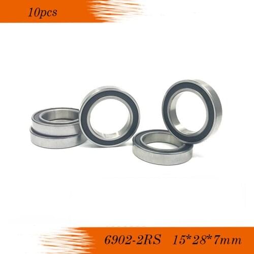 10PCS 6902-2RS Bearing ABEC-1 15x28x7 mm Metric Thin Section 6902 2RS Ball Bearings 6902RS 61902 RS