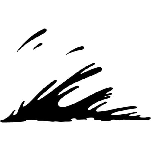 15.3cm*9.5cm Wave Splash Creative Vinyl Car-Styling Stickers Decals Black/Silver S3-4828