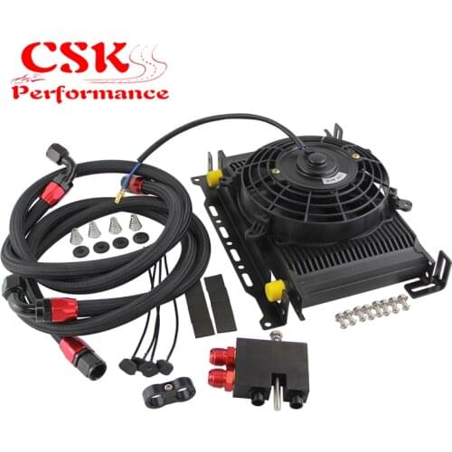 25 Row AN10 Oil Cooler w/Electric Fan Kit For BMW 3 Series N54 335i E90 E92 E93