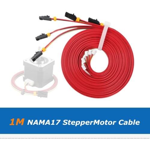 5pcs/lot 1m Nema17 42 Stepper Motor Cable Compatiable with Mini-Rambo Einsy Rambo Prusa I3 MK2 MK2S MK3 3D Printer Parts
