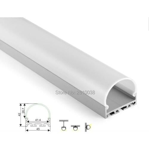 50 X1 M Sets/Lot round shape led aluminum profile channel and half moon u alu channel for ceiling or wall lamp
