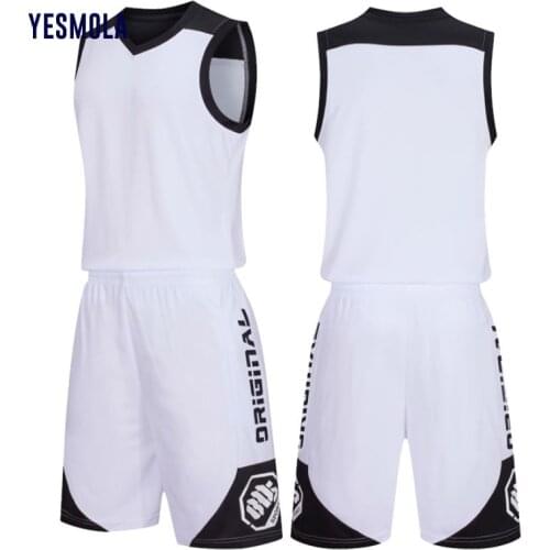 YESMOLA Men Kids Basketball Suit Mens Customized Jerseys Youth Competition Training Clothes Sports Vest Summer Training Suits