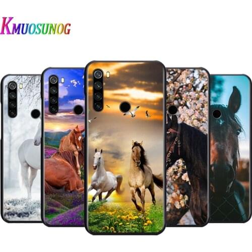 Beautiful Hors Art For Xiaomi Redmi Note 4 4X 5 5A 6 7 8 8T 9S/T 10 10S 5G Global version Por Max Black Soft Phone Case