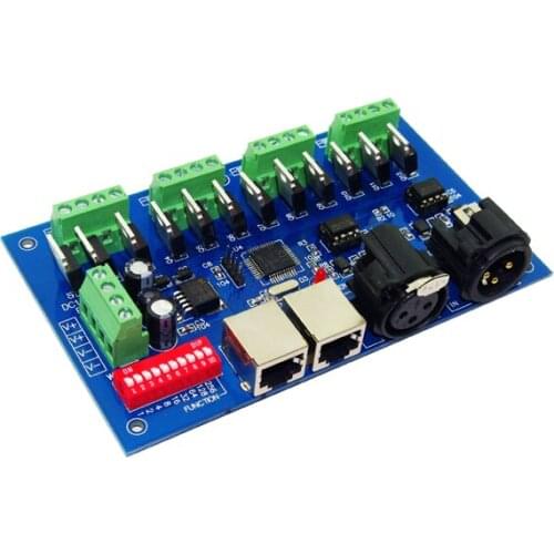 DC12V-24V 12 CH led DMX512 decoder 12channel 4 groups 12CH*2A DMX decoder dimmer DMX512 XRL 3P RJ45 led controller WS-DMX-12CH