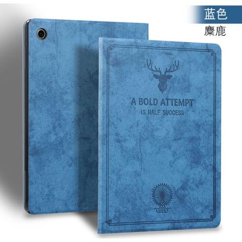 For Huawei MediaPad T5 10 Case AGS2-W09/L09/L03/W19 10.1 Inch Fashion Deer Pattern PU Leather Tablet Shell Stand Cover Funda+pen