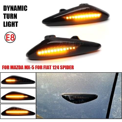 For Mazda 6 Mazda6 GH Mazda5 CW Premacy RX-8 MX-5 Fiat 124 Spider Car LED Dynamic Flowing Side Marker Lamp Turn Signal Lights