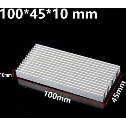 Gdstime 100pcs Aluminum Heat Sink 100x45x10mm Computer Component Heatsink 100mm x 45mm x 10mm