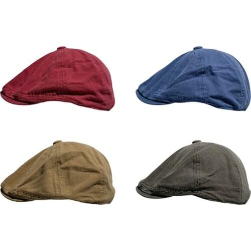 Cotton Newsboy Cap Men Women Gatsby Retro Hat Driver Flat Caps Spring Autumn Casual Beret Cap Solid Soft Driver Flat Caps