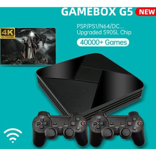 Powkiddy G5 Game Box S905L WiFi 4K HD Game Console X 50+ Emulator 40000+ Games TV Box Video Game Player For PS1/N64/DC