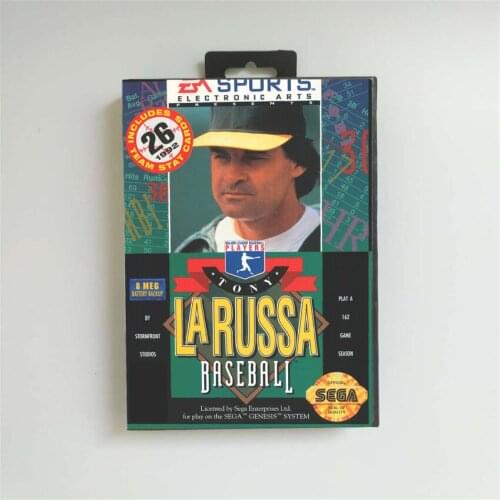 Tony LaRussa Baseball - USA Cover With Retail Box 16 Bit MD Game Card for Sega Megadrive Genesis Video Game Console