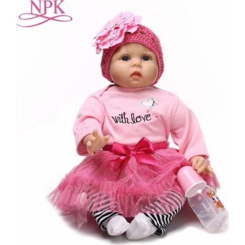 NPK 55cm Silicone Reborn Baby Dolls Alive Realistic Boneca Bebe Lifelike Real Menina Girl Birthday Toys For Children