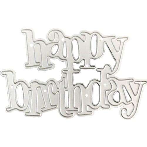 Embossing Mold Metal Cutting Dies Mold Happy Birthday Letters Scrapbook Paper Craft Knife Mould Blade Punch Stencils Dies