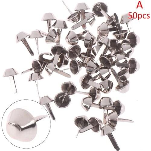 50pcs/lot Metal Crafts Purse Feet Rivets Studs Pierced For Purse Handbag Punk Rock Rivets Bag Leather DIY Accessories 4styles