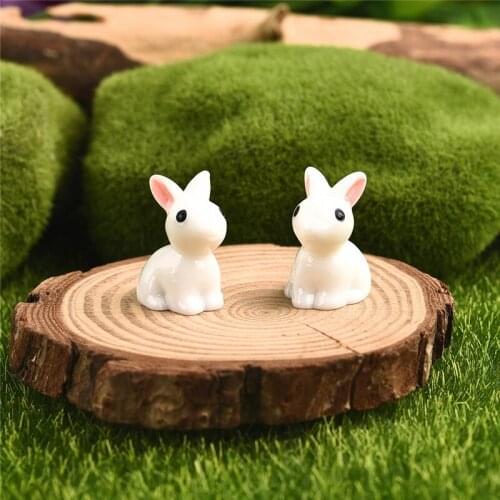 2pcs Pair Mini Rabbit Hedgehog Tortoise Turtle Ornament Miniature Figurine Plant Pot Fairy Garden Decor Fairy Garden Supplies