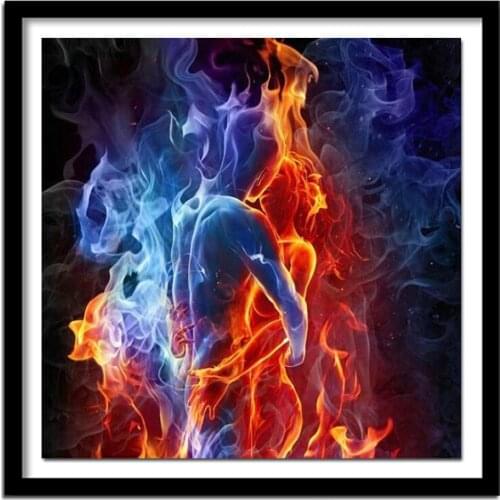 My diamond pianting Diamond Embroidery 5d diy diamond Painting Cross Stitch full square drill Rhinestone Ice & Fire Love Kiss