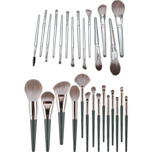 Professional Makeup Brushes Set 14pcs Green Eyeshadow Blending Powder Foundation Eyebrow Brushes Face Eye Cosmetic Tools