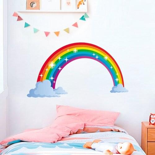 Wall Stickers for Kids, Rainbow Wall Decals Mural for Living Room Bedroom Kids Rooms Nursery Wall Decal Home Décor (Rainbow)