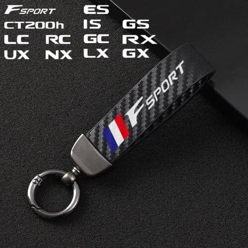 New Carbon Fiber Car Styling Custom Made Keychain Fine Gift Key Ring For Lexus Fsport IS RX CT200H GX GS NX ES LC LX UX GC RC