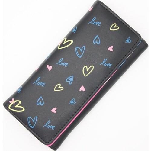 BOTUSI New Long Women Wallet Heart Best Wallet Female Case Phone Pocket PU Leather Female Clutch Card Holder Money Coin Pocket
