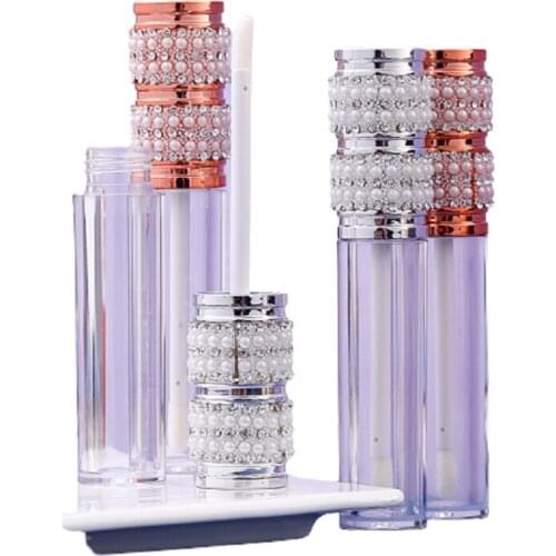 New Empty Clear Lip Gloss Wand Tube High Quality Round Plastic Lipgloss Refillble Bottle Cosmetic Packaging Container 10/25pcs
