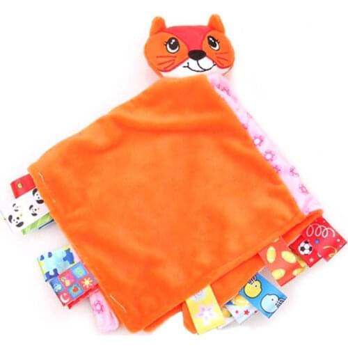 Newborn Appease Towel with Rattle Comforter Baby Soothing Handkerchief Sleep Soothe Toys