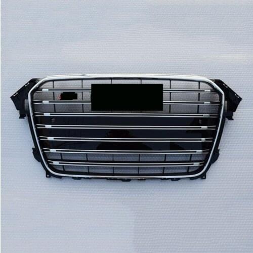 FOR AUDI A4 S4 B8.5 2013 13 2014 14 2015 15 2016 16 BLACK SILVER TRIM Front grille