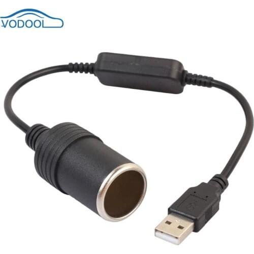 VODOOL 5V USB Male to 12V Cigarette Lighter Socket Converter Adapter For Driving Recorder Automotive Electronic Equipment