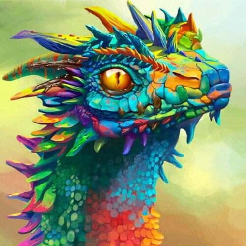 Full Diamond Painting Cross Stitch Round Diamond Mosaic Craft Diamond Embroidery 5D Diy Needlework Color Dragon Home Paintings