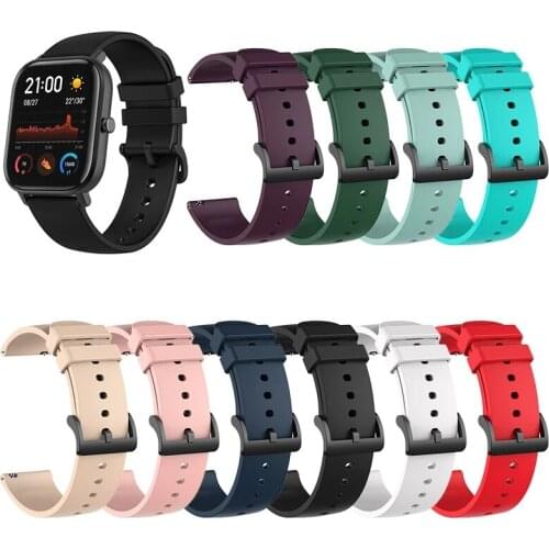 20mm Silicone Watch Band for Huawei Watch GT2 42mm Soft Sport Strap for Samsung Galaxy 42mm Active2 Gear S2 Watchband Bracelet