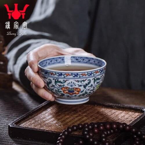 Trade, one cup of single cup jingdezhen maintain chenghua bucket colors branch pattern kung fu tea cup personal cup