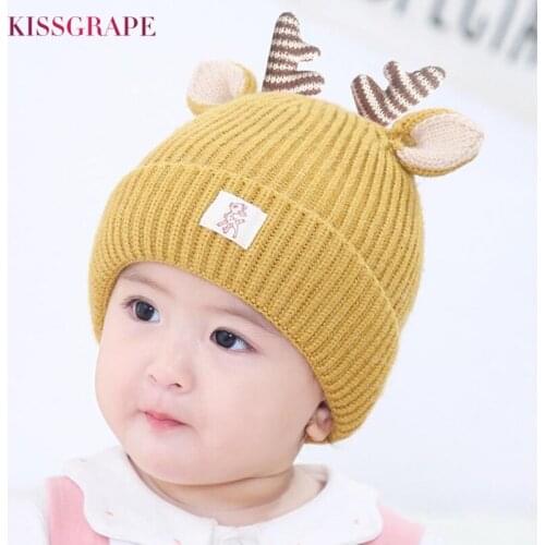 Kids Christmas Santa Clause Deer Cartoon Caps For Winter New Year Warm Knitted Children Caps Soft Cotton Unisex Boys Girls Hat