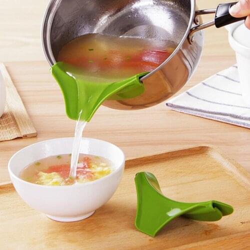 Anti Spill Silicone Soup Guide Nozzle Splash Scald Prevention Portable Discharge Spout Round Mouth Edge Deflector Kitchen Gadget