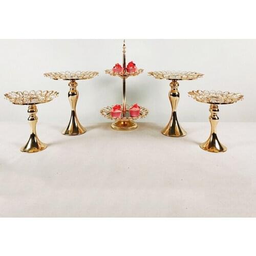3pcs -5pcs Wedding 2 Tier round Mirror Cupcake Stand-Cake Stand-Dessert Stand