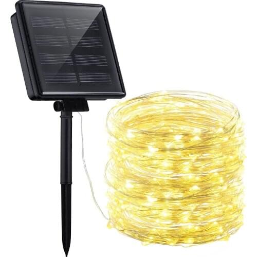Solar Powered String Lights 5M 50LED motion sensor lamp Copper Wire Outdoor Fairy Light for Christmas Garden Holiday Decorations