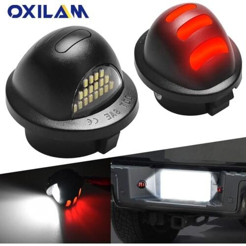 OXILAM White Red 18SMD LED Number License Plate Light for Ford F150 F-150 F-250 F-350 F-450 F 150 250 350 450 Auto Lamp 12V