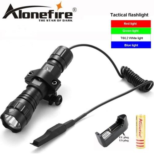 AloneFire 501Bs Tactical Flashlight T6 L2 Hunting Rifle Torch Shot gun lighting+Tactical mount+Remote switch