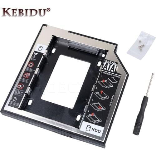 Kebidu Universal 2nd SATA To SATA HDD Caddy 9.5mm For Notebook ODD Optibay For 9mm 9.5mm Nclosure Bay SSD Case Hard Disk Drive