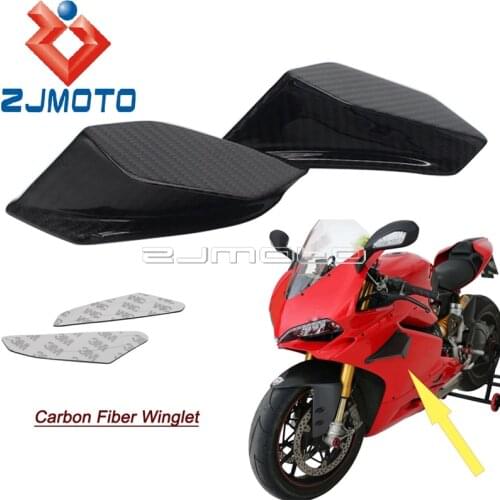 Universal Carbon Fiber Spoiler Winglets For DUCATI SUZUKI HONDA KAWASAKI Panigale V2 RSV4 899 959 1199 1299 Aero Dynamic Winglet