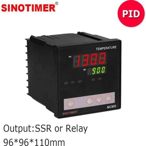 Universal Input Digital PID Temperature Controller Relay Output K or PT100 Regulator Heating or Cooling with Alarm MC900