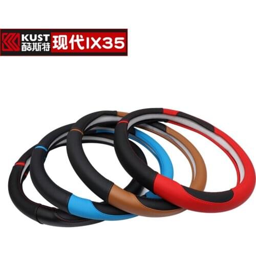 For Hyundai IX35 2018 2019 High quality leather car steering wheel anti-slip sweatproof cover Steering-wheel Car Covers