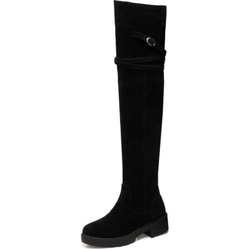 The new autumn/winter low heel side with boots round head size size 32 knight female boots tide 919-44 students